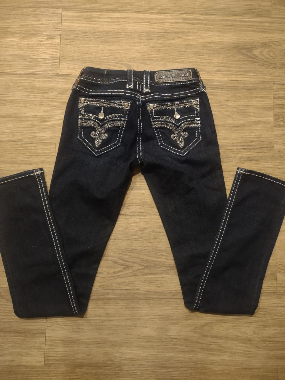 Rock Revival Women’s Dark Blue Embroidered Back Pocket Jeans